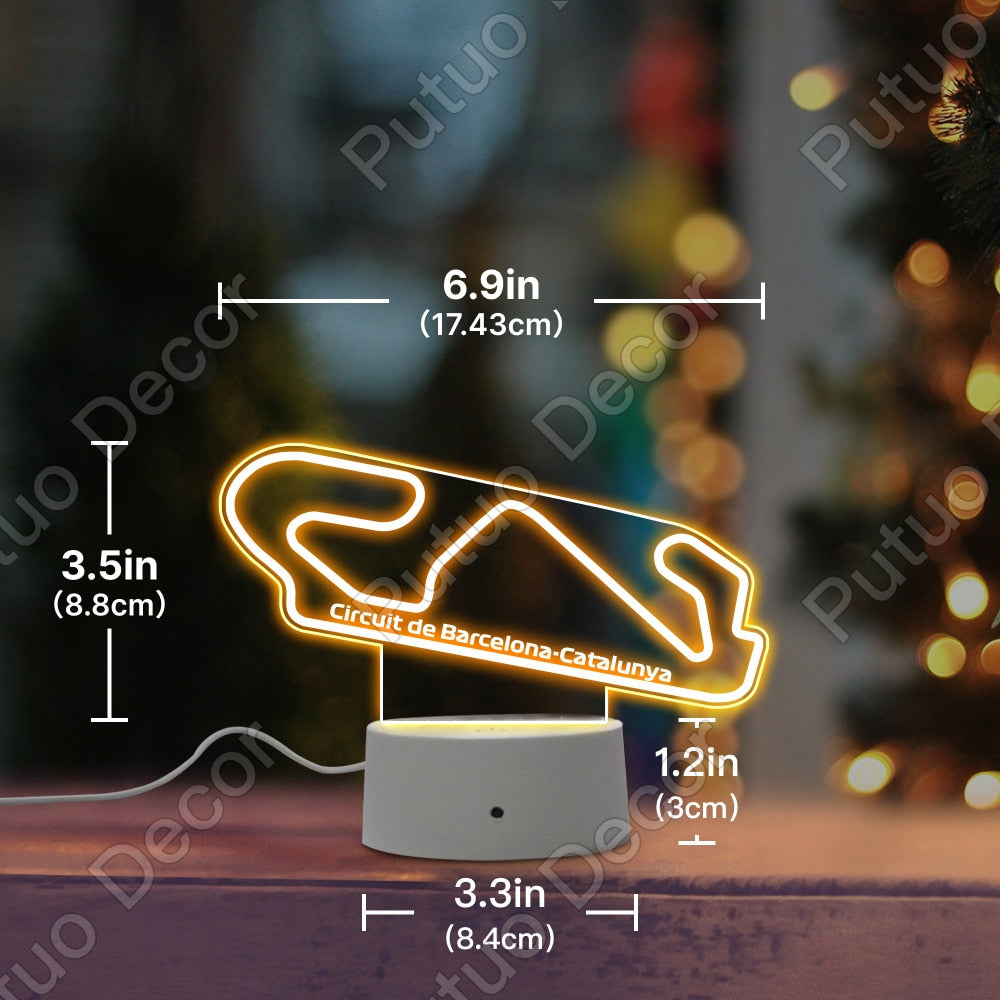 Lâmpada de Mesa F1 Competition Racing Track Acrylic