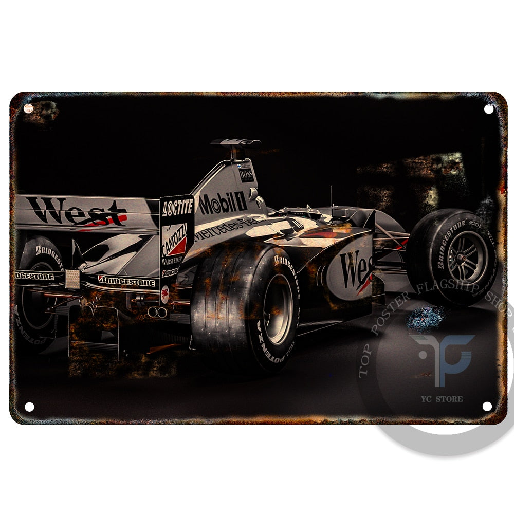 Simple F1 Racing Deco F1 Racing Car Pictures Decor Plaque Vintage – F1 Car Cave