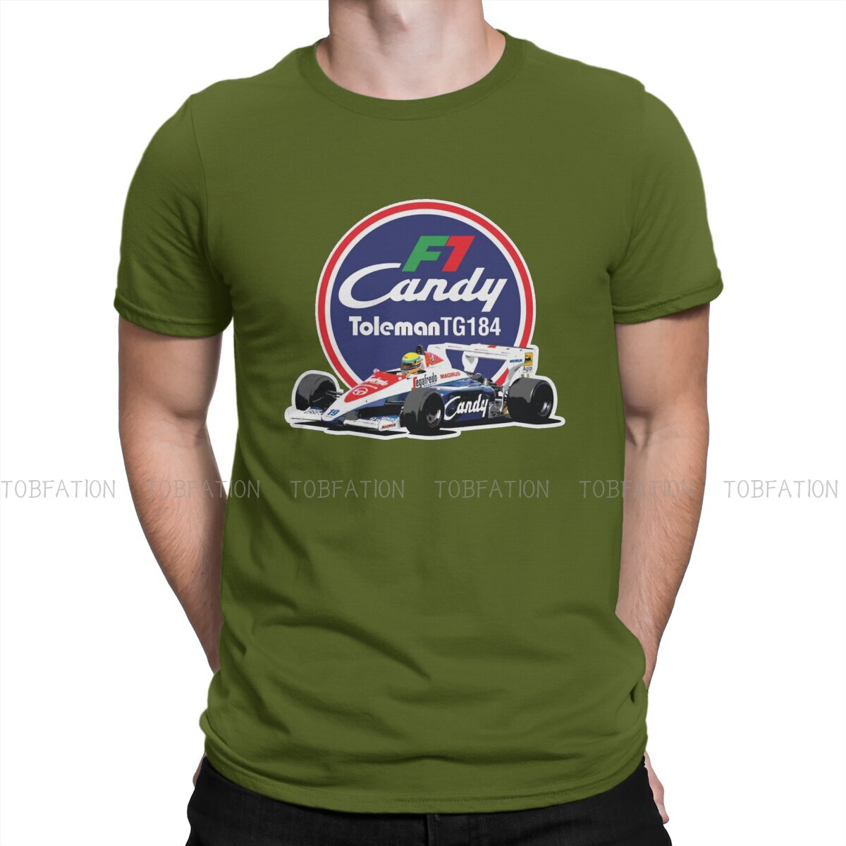 T-Shirt Ayrton Senna F1 Candy Toleman TG184 Car