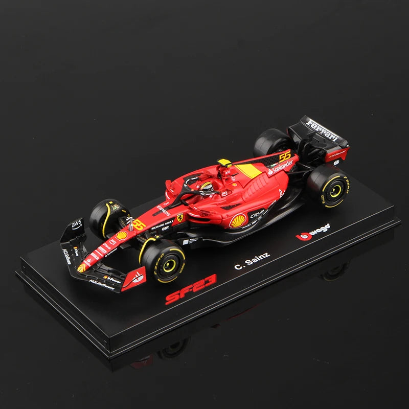 Premium Bburago 1:43 SF-23 ITALIA Special Paint #16 Charles Leclerc #55 Carlos Sainz