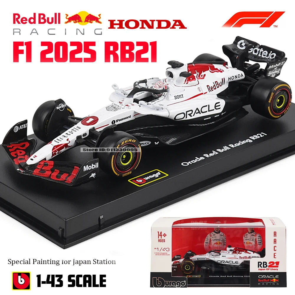 Premium Burago 1:43 2025 F1 Red Bull RB21 Japan Special #1 Verstappen #22 Yuki Tsunoda