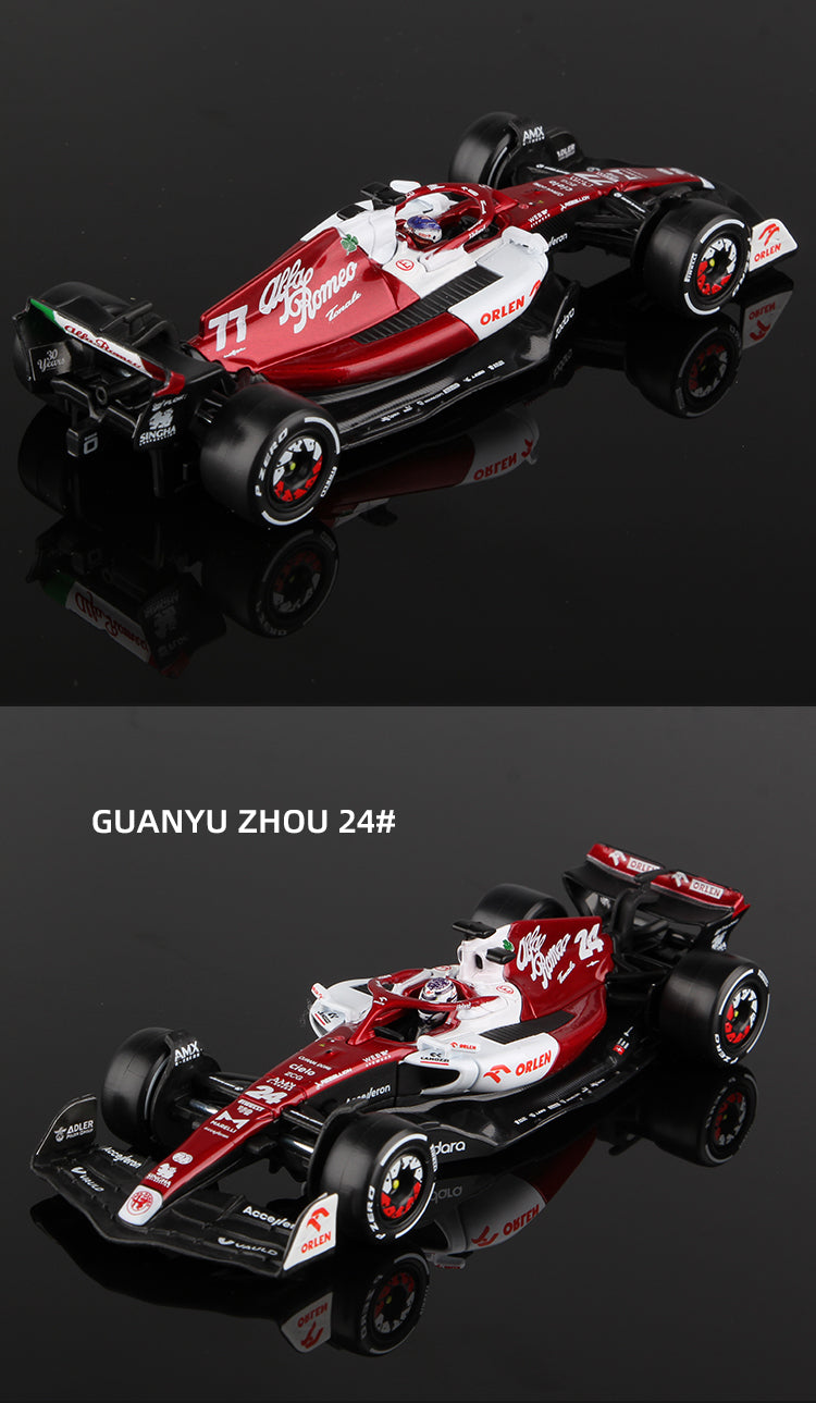 Bburago 1:43 2022 F1 Alfa Romeo Racing Team C42 #24 Guanyu Zhou #77 Va – F1  Car Cave