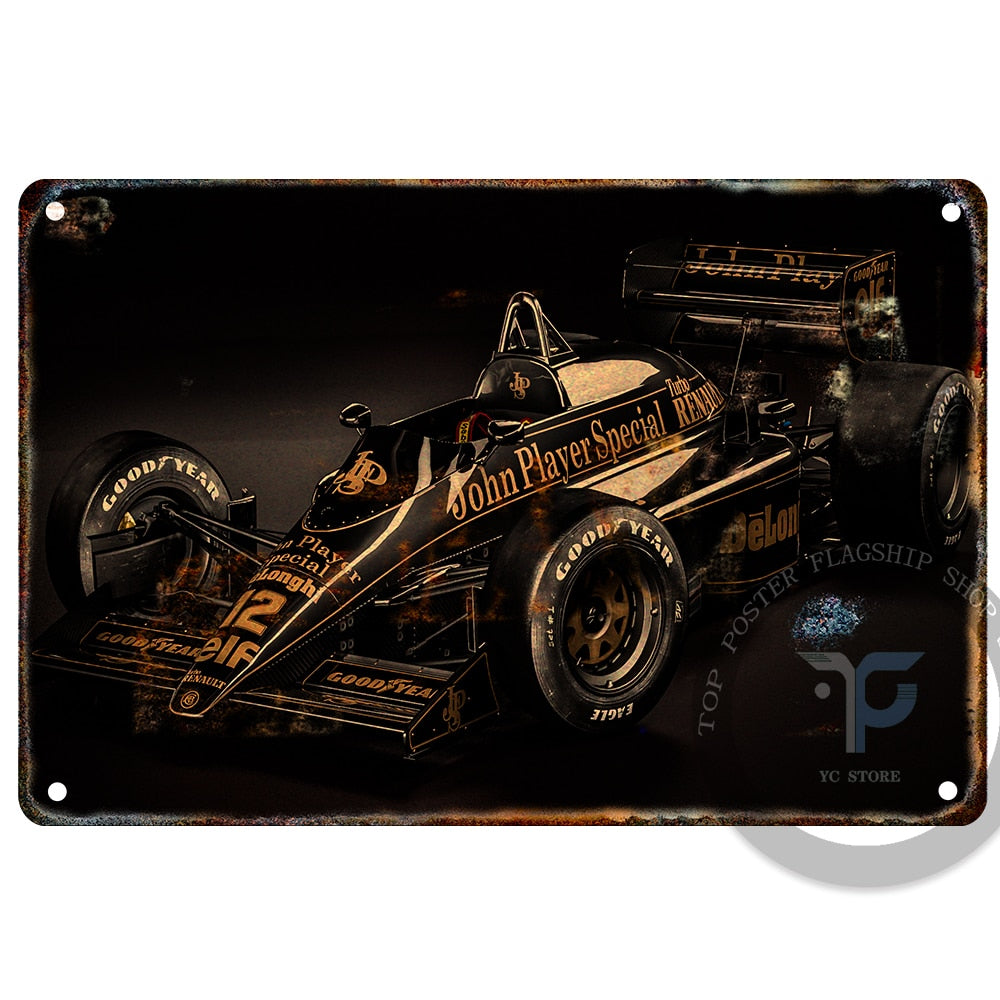 Simple F1 Racing Deco F1 Racing Car Pictures Decor Plaque Vintage – F1 Car Cave