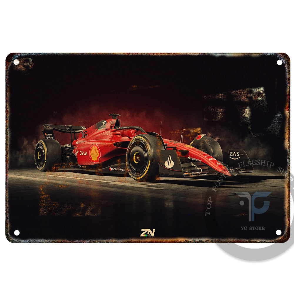 Simple F1 Racing Deco F1 Racing Car Pictures Decor Plaque Vintage – F1 Car Cave