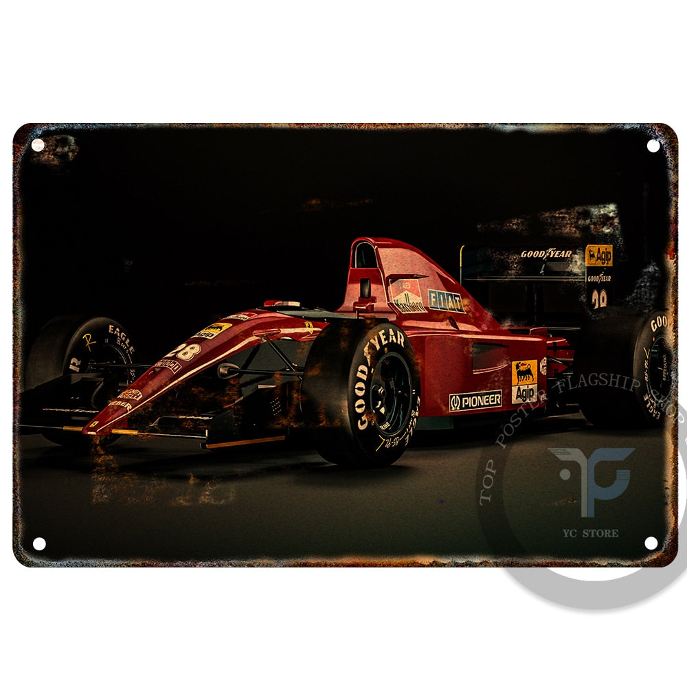 Simple F1 Racing Deco F1 Racing Car Pictures Decor Plaque Vintage – F1 Car Cave