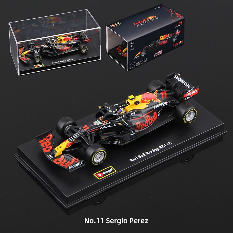 Premium Bburago 1:43 Red Bull RB16B 2021 #33 Max Verstappen #11 Checo Perez