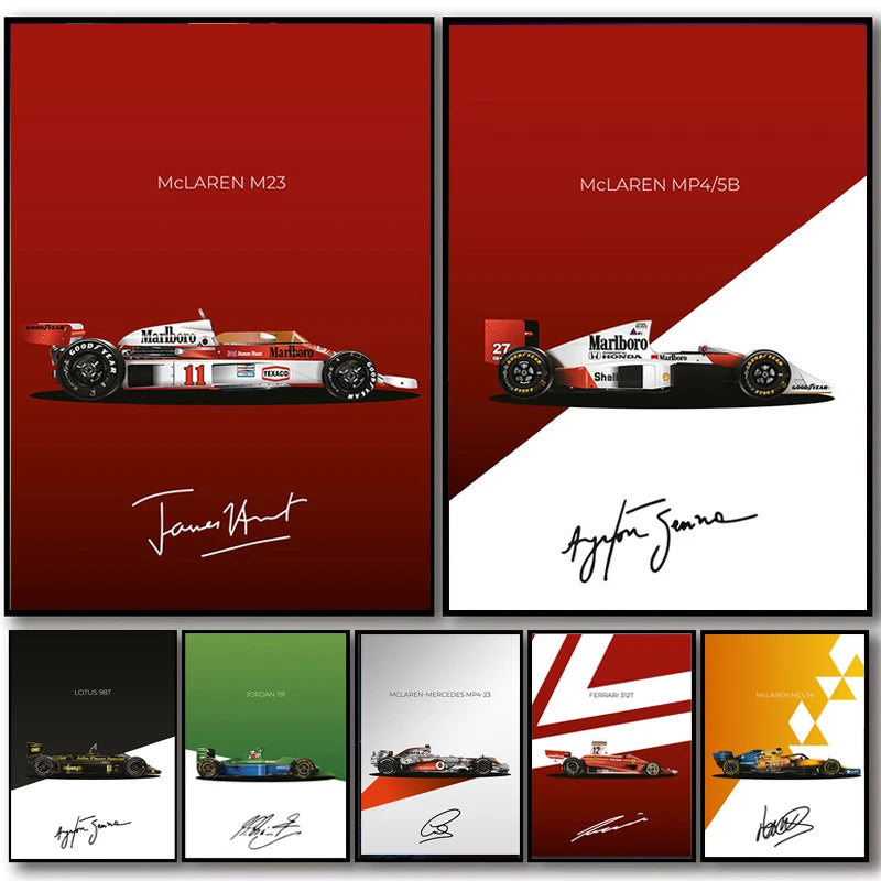 Decorative Formula 1 Poster – Racing Car Art for Walls