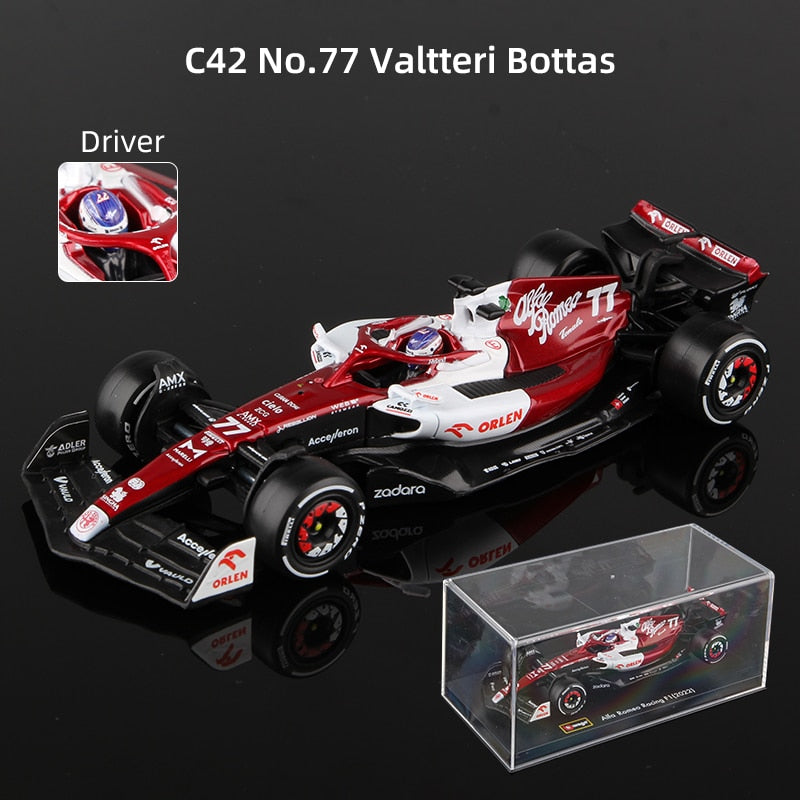 Bburago 1:43 2022 F1 Alfa Romeo Racing Team C42 #24 Guanyu Zhou #77 Va – F1  Car Cave