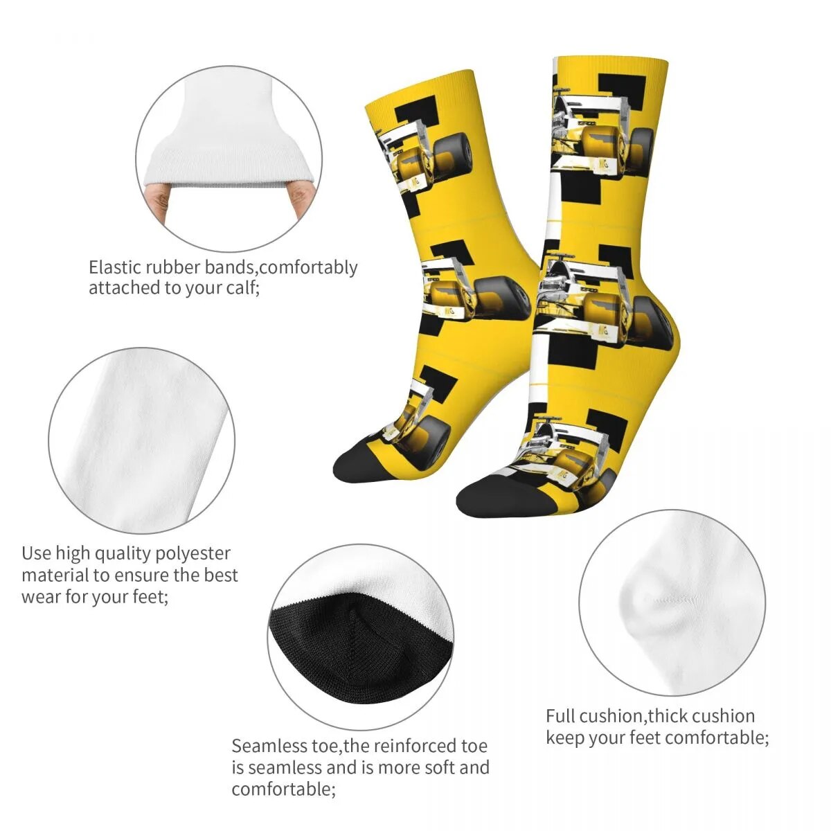 Yellow and White Brawn GP Socks
