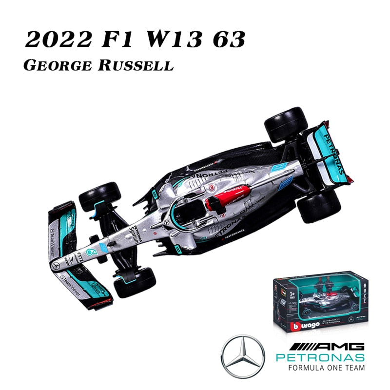 Bburago 1:43 2022 F1 Mercedes-AMG Team W13 #44 L. Hamilton #63 G. Russell
