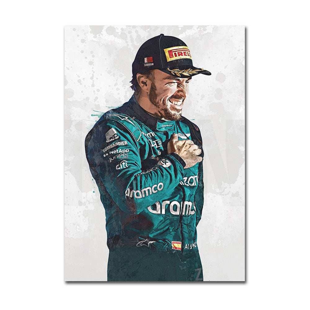 Fernando Alonso 2023 Poster - Aston Martin F1