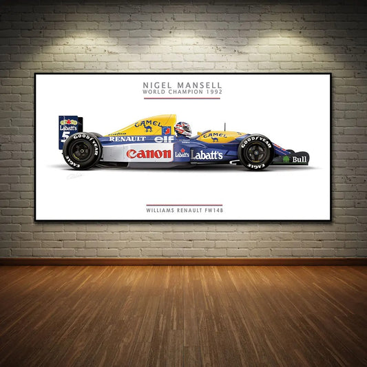 Poster Nigel Mansell World Champion 1992 FW14B Car