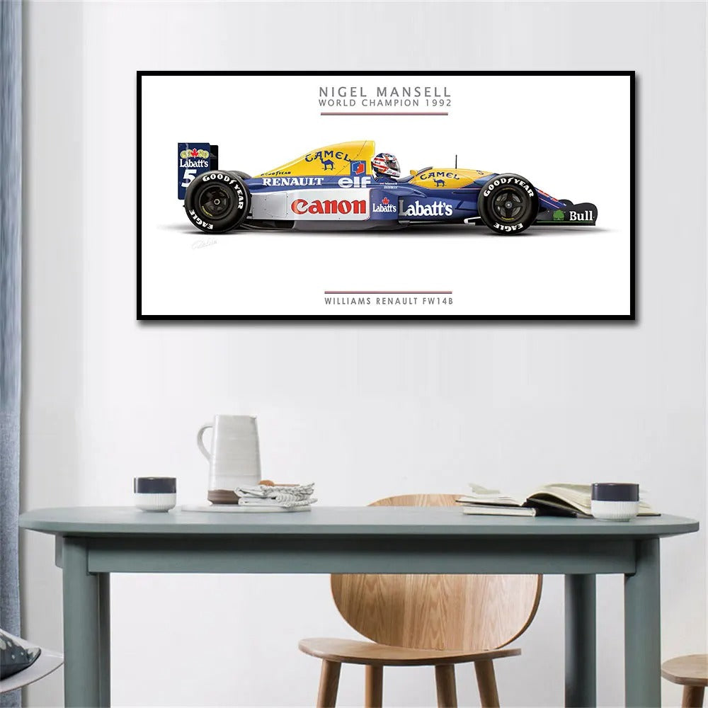 Nigel Mansell World Champion 1992 FW14B Car Poster