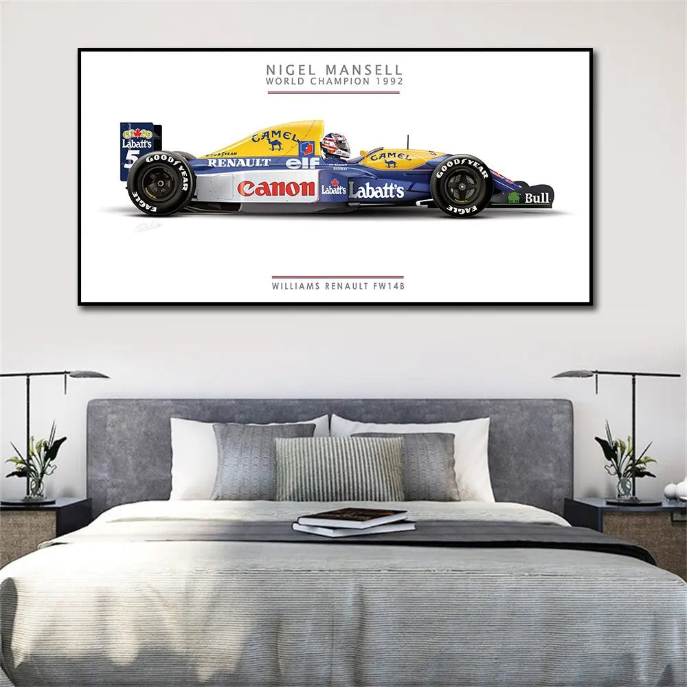 Nigel Mansell World Champion 1992 FW14B Car Poster