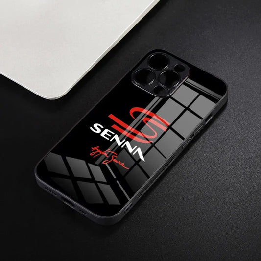 Capa Iphone Senna logo and Signature - Vidro temperado