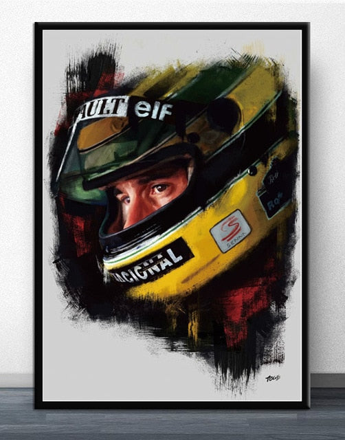 Poster Ayrton Senna Art White Background