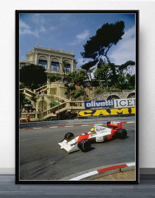 Poster Mclaren MP4/4 Ayrton Senna GP Monaco