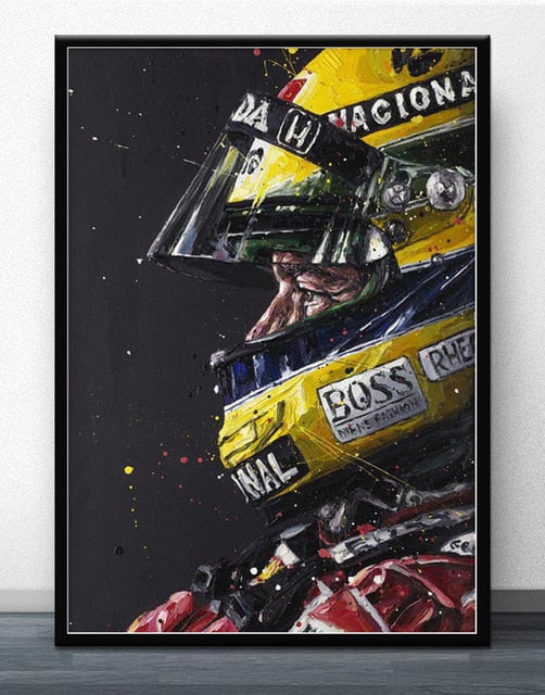 Poster Ayrton Senna Art Dark Background