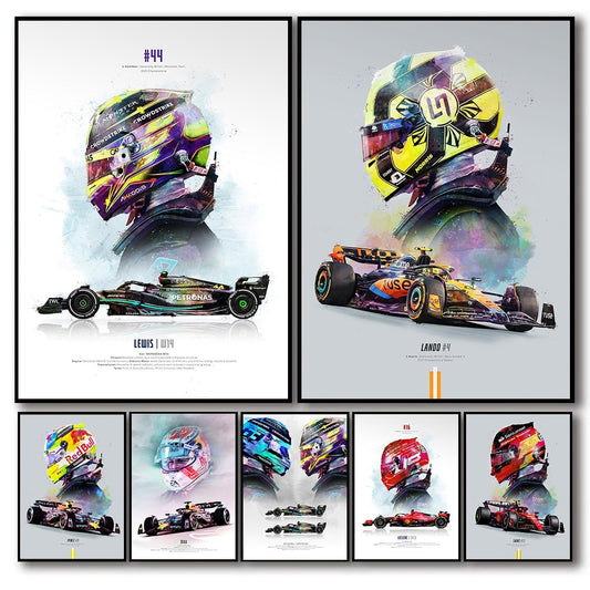 Poster Carro e Piloto Temporada 2023 F1