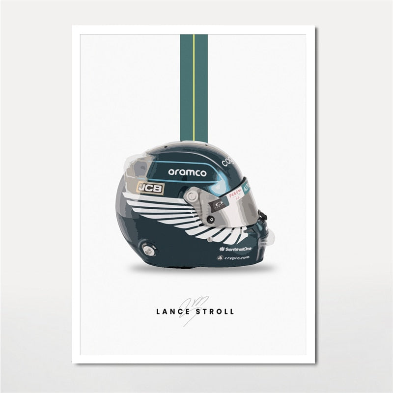 Lance Stroll Helmet Poster Season 2023