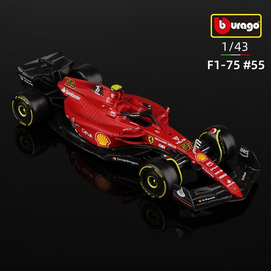 Bburago 1:43 2022 F1 Scuderia Ferrari F1-75 #16 Leclerc #55 Sainz
