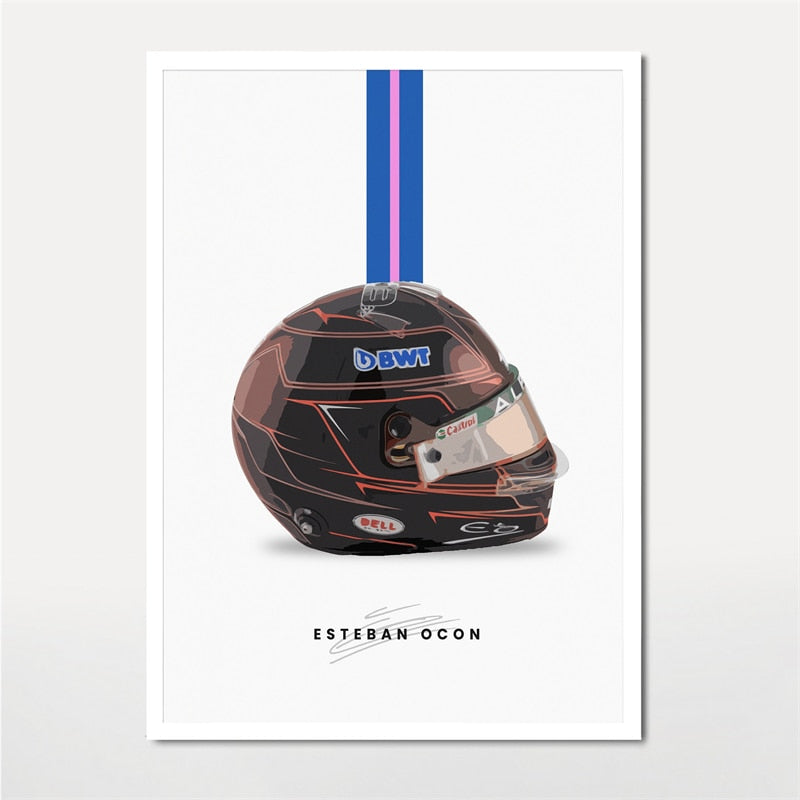 Poster Capacete Esteban Ocon Temporada 2023