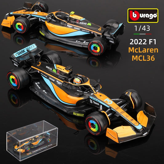 Premium Bburago 1:43 McLaren F1 Team MCL36 2022 #4 Lando Norris #3 Daniel Ricciardo